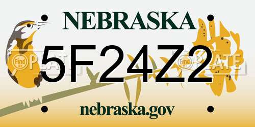 5F24Z2 Nebraska License Plate