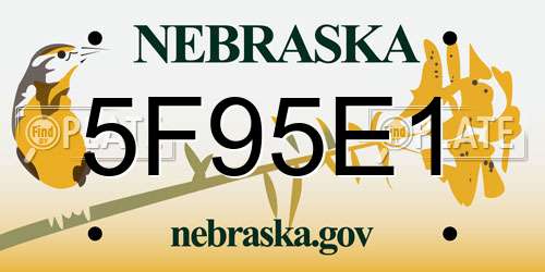 5F95E1 Nebraska License Plate