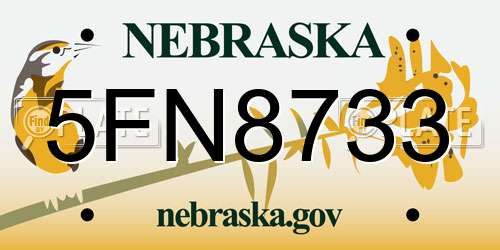 5FN8733 Nebraska License Plate