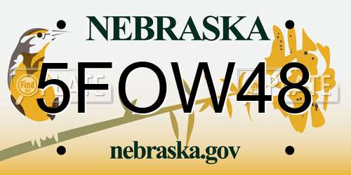 5FOW48 Nebraska License Plate