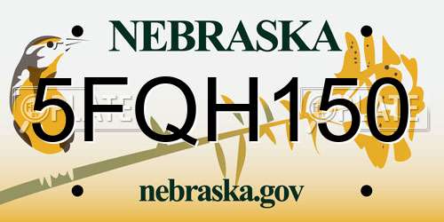 5FQH150 Nebraska License Plate
