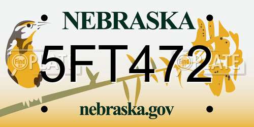 5FT472 Nebraska License Plate