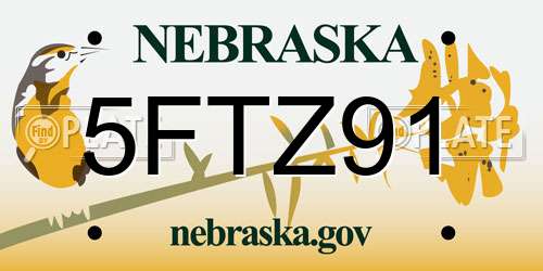 5FTZ91 Nebraska License Plate