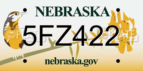 5FZ422 Nebraska License Plate