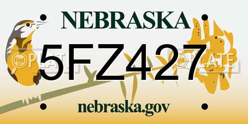 5FZ427 Nebraska License Plate