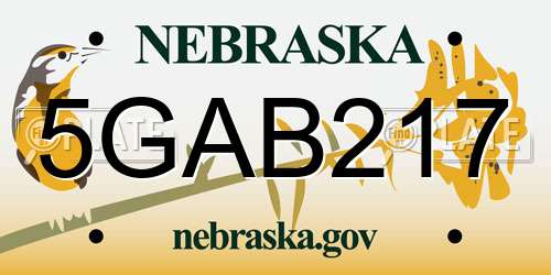 5GAB217 Nebraska License Plate