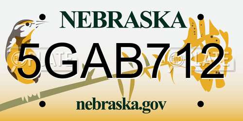 5GAB712 Nebraska License Plate
