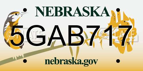 5GAB717 Nebraska License Plate
