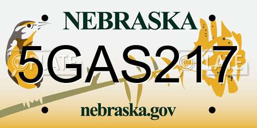 5GAS217 Nebraska License Plate