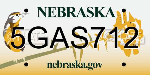 5GAS712 Nebraska License Plate