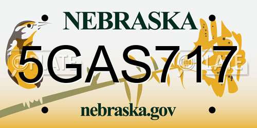 5GAS717 Nebraska License Plate