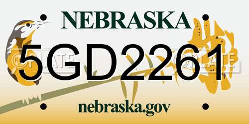 5GD2261 Nebraska License Plate