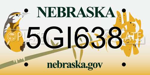 5GI638 Nebraska License Plate