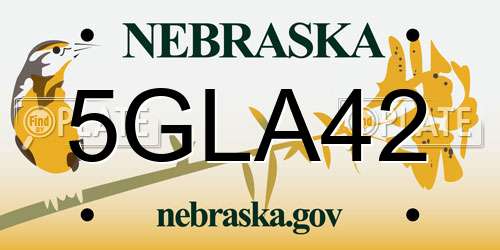 5GLA42 Nebraska License Plate