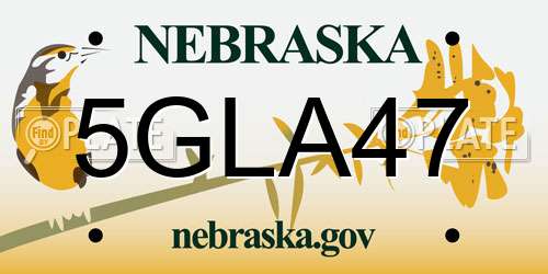 5GLA47 Nebraska License Plate