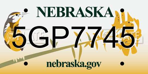 5GP7745 Nebraska License Plate