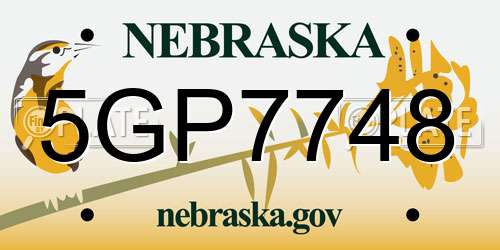 5GP7748 Nebraska License Plate