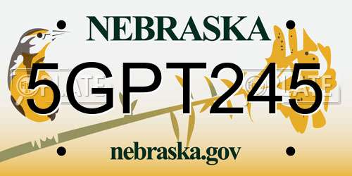 5GPT245 Nebraska License Plate