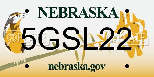 5GSL22 Nebraska License Plate