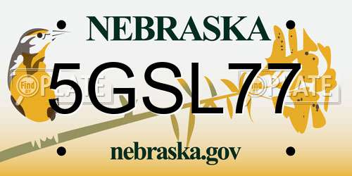 5GSL77 Nebraska License Plate