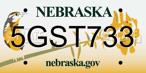 5GST733 Nebraska License Plate