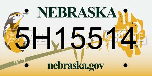 5H15514 Nebraska License Plate