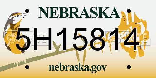5H15814 Nebraska License Plate