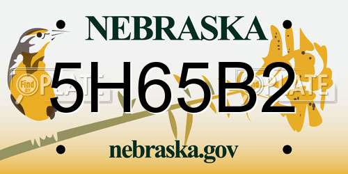 5H65B2 Nebraska License Plate
