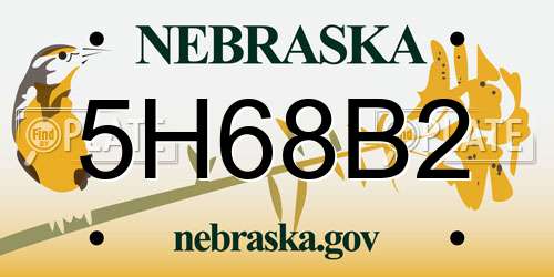 5H68B2 Nebraska License Plate