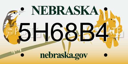 5H68B4 Nebraska License Plate