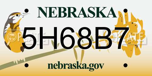 5H68B7 Nebraska License Plate
