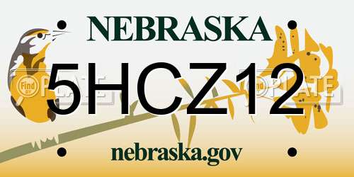 5HCZ12 Nebraska License Plate