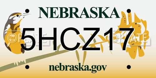 5HCZ17 Nebraska License Plate