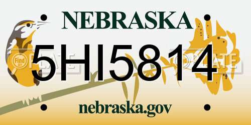 5HI5814 Nebraska License Plate