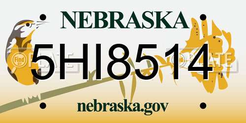 5HI8514 Nebraska License Plate