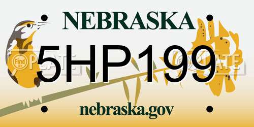 5HP199 Nebraska License Plate