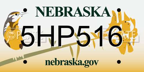 5HP516 Nebraska License Plate
