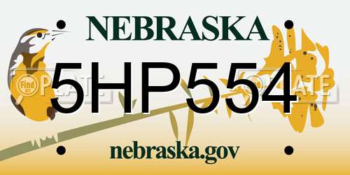 5HP554 Nebraska License Plate
