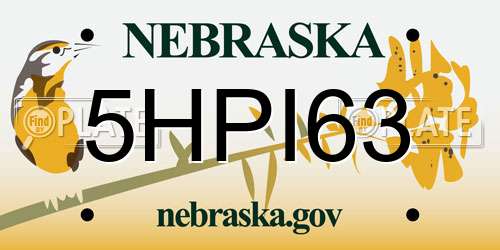 5HPI63 Nebraska License Plate