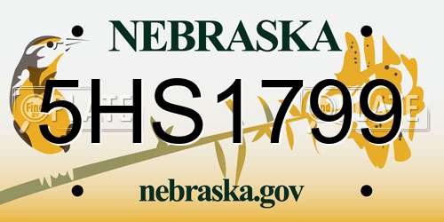 5HS1799 Nebraska License Plate