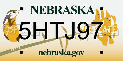 5HTJ97 Nebraska License Plate