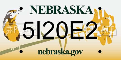 5I20E2 Nebraska License Plate