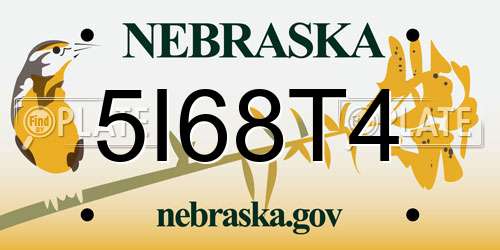 5I68T4 Nebraska License Plate
