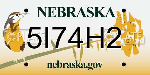 5I74H2 Nebraska License Plate