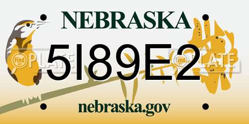 5I89E2 Nebraska License Plate