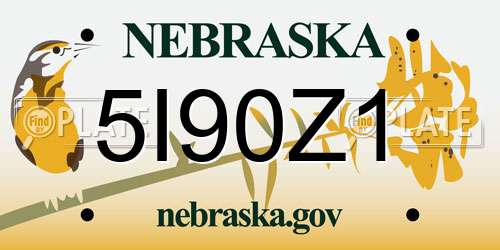 5I90Z1 Nebraska License Plate