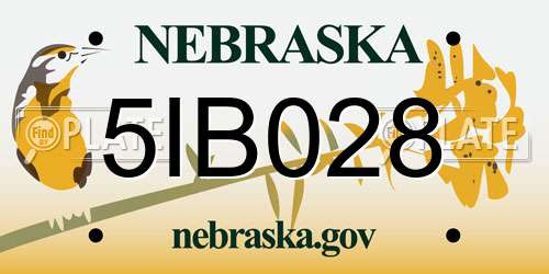 5IB028 Nebraska License Plate