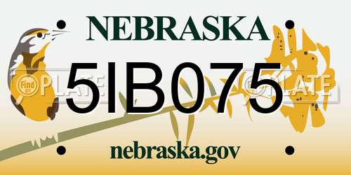 5IB075 Nebraska License Plate