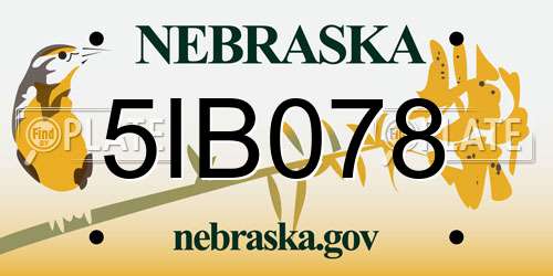 5IB078 Nebraska License Plate
