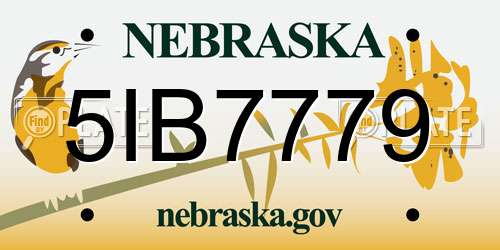 5IB7779 Nebraska License Plate